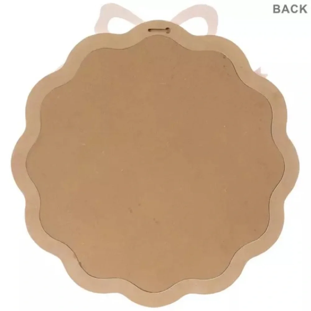 Pink Bow Wavy Wood Wall Mirror